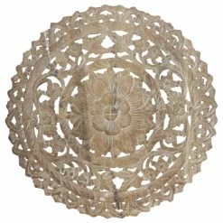 Cheap ⭐ Kammika Import Export Co., Ltd (Thailand) Haussmann Teak Lotus Panel Inlay Round 60 Cm H Sand Washed ✔️