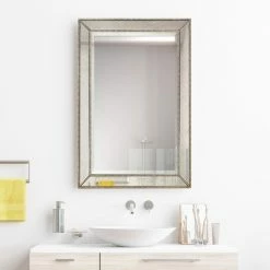 Best Sale ⌛ Empire Art Direct Champagne Beveled Antique Wall Mirror 1" Beveled Center, Wood Frame 36"x24" 🔔 -Cheap wall decor Store ab0135f3016fe43f 7537 w800 h800 b0 p0