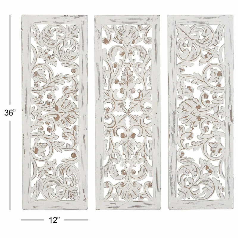 Deals ๐ฅฐ Brimfield & May Set Of 3 Grey Wood Traditional Wall Decor, 12" X 36" ๐ 5 Deals ๐ฅฐ Brimfield & May Set Of 3 Grey Wood Traditional Wall Decor, 12" X 36" ๐ - Image 3