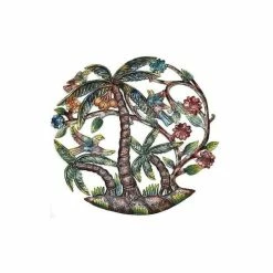 Discount 💯 Global Crafts Tropical Palm Trees Handpainted Recycled Metal Wall Art ✨