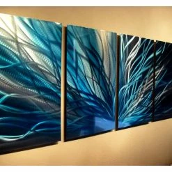 Brand new 🎁 Miles Shay Metal Art Metal Wall Art Decor Abstract Contemporary Modern Sculpture- Radiance Blues 😉 -Cheap wall decor Store b3f138df03b0b131 6168 w800 h800 b0 p0