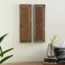 Promo 🛒 Brimfield & May Set Of 2 Brown Wood Farmhouse Abstract Wall Decor 51764 😉 -Cheap wall decor Store b8e1a5ca012e5922 6660 w800 h800 b0 p0
