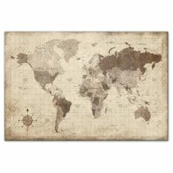 Buy 🛒 DDCG Distressed World Map Canvas Wall Art, 24"x36" 🎉