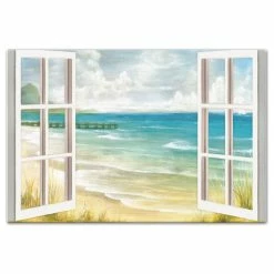 Best Pirce 👍 DDCG Open Windows To Beach Paradise 24x36 Canvas Wall Art 🌟
