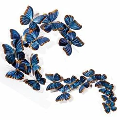 Coupon 🛒 Copper Art Modern Farmhouse Home Decor 'Blue Morpho S Flight' Contemporary Butterfly Art 🧨