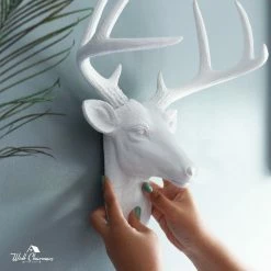 Brand new 🎁 Wall Charmers Virginia Faux Mini Deer Head, White/White 💯 -Cheap wall decor Store bed1a5a70dd2b822 3025 w800 h800 b0 p0