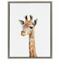 Coupon 👍 Uniek Sylvie Baby Giraffe Animal Print Framed Canvas Art By Amy Peterson, 18x24 👏