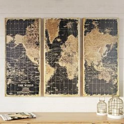 Flash Sale 😍 Aspire Home Accents, Inc. Stanford World Map Wall Panels, Set Of 3 😉