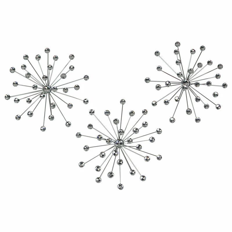 Cheapest ๐งจ Elico Ltd. 3 Silver Starburst Jeweled Metal Decorative Wall Art Hanging Rhinestone Crystal โจ 3 Cheapest ๐งจ Elico Ltd. 3 Silver Starburst Jeweled Metal Decorative Wall Art Hanging Rhinestone Crystal โจ
