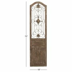Best deal 🥰 Brimfield & May Brown Wood Rustic Scroll Door Inspired Wall Decor With Metal Wire 19" X 1" X 72" ✔️ -Cheap wall decor Store cc51dd310b217b95 6912 w800 h800 b1 p0