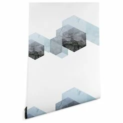 Top 10 🧨 Deny Designs Emanuela Carratoni Marble Geometry Wallpaper, Blue, 2'x4' 🎁