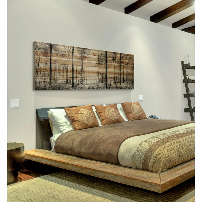 Cheapest 🥰 Parvez Taj "Panoramic Forest" Painting Print On Natural Pine Wood, 60"x20" ❤️ 6 Cheapest 🥰 Parvez Taj "Panoramic Forest" Painting Print On Natural Pine Wood, 60"x20" ❤️ - Image 4