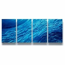Best Sale 👍 Miles Shay Metal Art Metal Wall Art Decor Abstract Contemporary Modern Sculpture Hanging Zen- Ocean ✔️