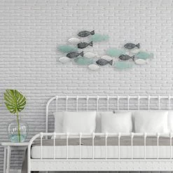 New 👏 Whole House Worlds School Of Fish In Blue Hues, Metal Wall Decor Art, 43.5" 😀 -Cheap wall decor Store dc81048f0ead6e7d 6214 w800 h800 b0 p0