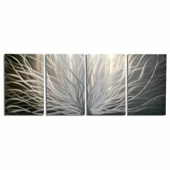 Outlet 🎉 Miles Shay Metal Art "Radiance Silver" Metal Wall Art By Miles Shay, 4-Piece Set 😀