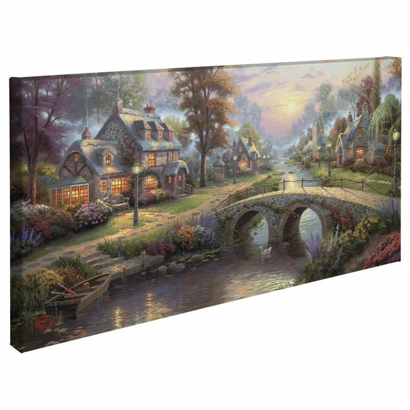 Flash Sale π Thomas Kinkade Sunset On Lamplight Lane Gallery Wrapped Canvas, 16"x31" π― 4 Flash Sale π Thomas Kinkade Sunset On Lamplight Lane Gallery Wrapped Canvas, 16"x31" π― - Image 2