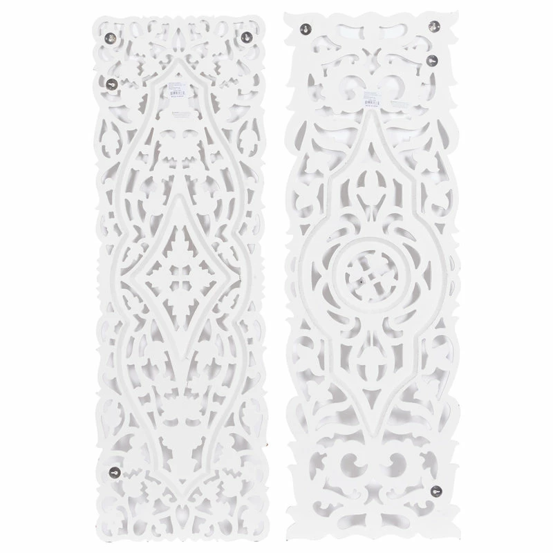 Cheapest ๐ Brimfield & May Set Of 2 White Mango Wood Farmhouse Abstract Wall Decor, 16" X 48" ๐ 6 Cheapest ๐ Brimfield & May Set Of 2 White Mango Wood Farmhouse Abstract Wall Decor, 16" X 48" ๐ - Image 4