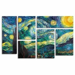 Best Pirce 🤩 Trademark Fine Art 'Starry Night' Multi-Panel Canvas Art Set By Vincent Van Gogh ✨