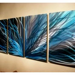 Brand new 🎁 Miles Shay Metal Art Metal Wall Art Decor Abstract Contemporary Modern Sculpture- Radiance Blues 😉 -Cheap wall decor Store eb31245403b0b134 6168 w800 h800 b0 p0