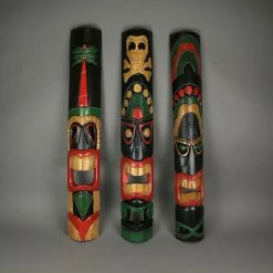 New 👍 Zeckos Set Of 3 Hand Carved 39 Inch Tall Island Style Polynesian Tiki Masks 🔥 -Cheap wall decor Store ef6155b801bcdbed 8453 w800 h800 b0 p0
