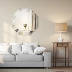 Brand new ✔️ Empire Art Direct Beveled Multi Faceted Octagons Wall Mirror, 1" Beveled Center, Wood Frame ⭐ -Cheap wall decor Store f3e168f70e7af284 6016 w800 h800 b0 p0