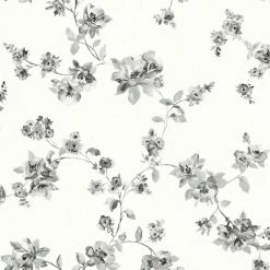 Deals 🧨 Brewster Home Fashions Chesapeake By Brewster 3115-24482 Cyrus Black Floral Wallpaper 💯