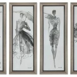 Best Pirce 👍 Uttermost "Fashion Sketchbook" 4-Piece Art Set, 15.75"x39.75" ❤️