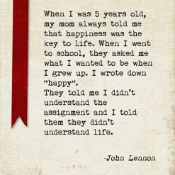 Deals 😍 Keep Calm Collection When I Was 5 Years Old (John Lennon Quote), Motivational Art Print 🔥