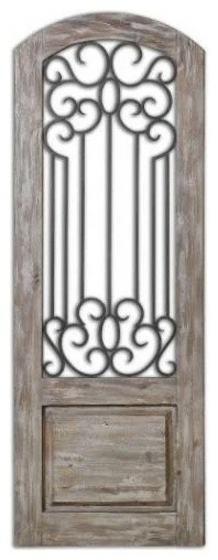 Best deal 🥰 Uttermost Tall Spanish Architectural Door Wood Iron Art 🧨
