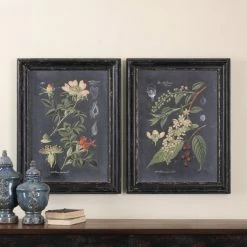 Buy ⌛ Uttermost "Midnight Botanicals" 2-Piece Wall Art Set, 24.63"x32.63" 🧨